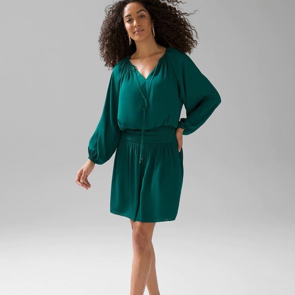 White House Black Market Dresses & Skirts - White House Black Market - Satin Smocked Waist Blouson